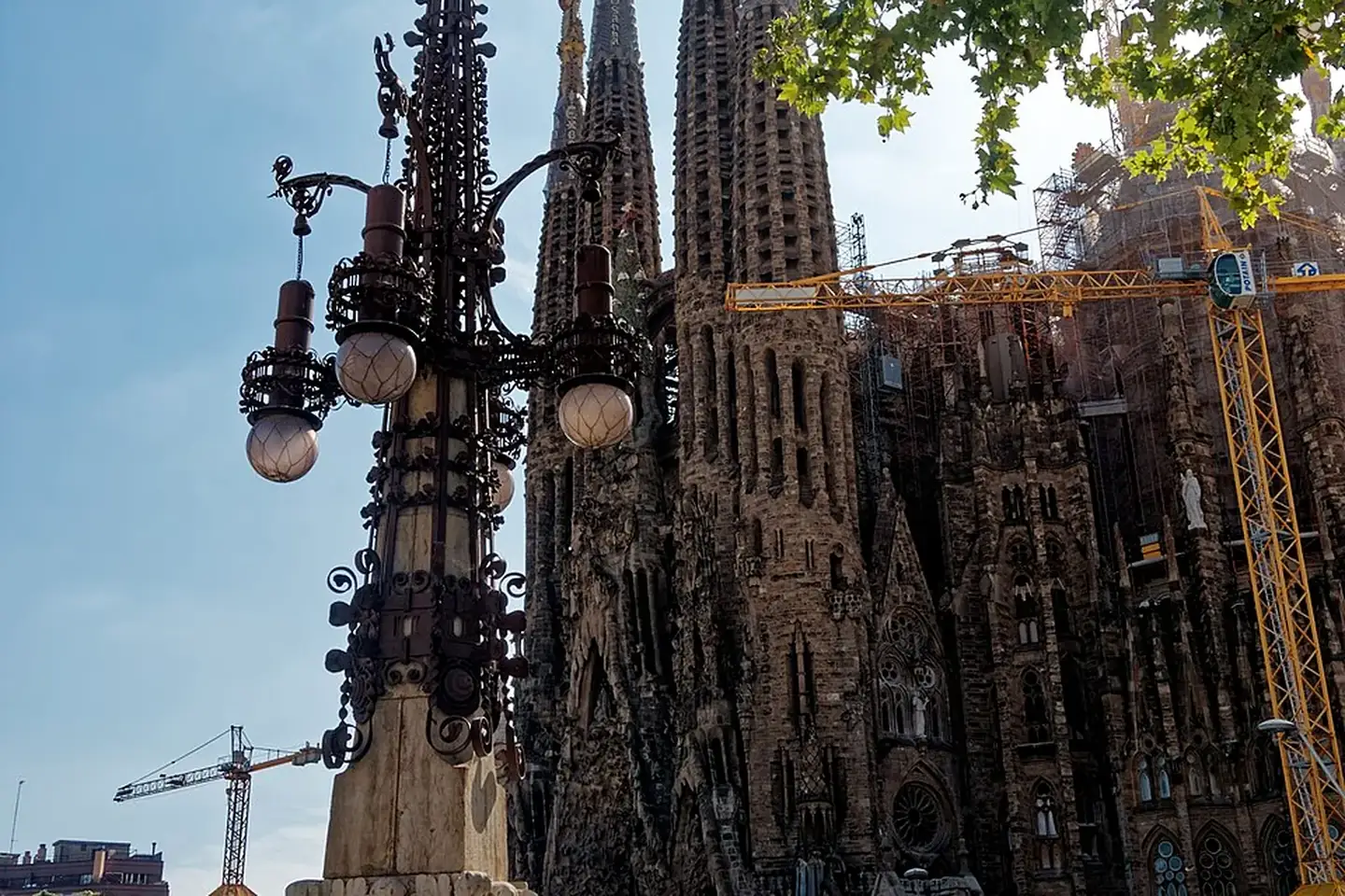 La Sagrada Família seen from Avinguda de Gaudí in Barcelona, Spain