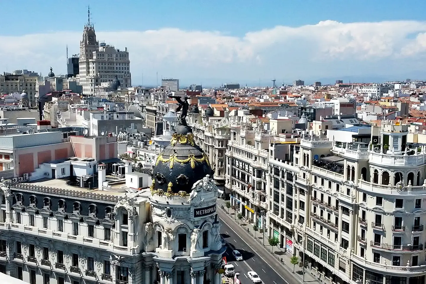 Madrid cityscape in Madrid, Spain
